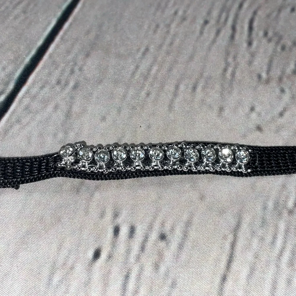 New without tags black rhinestone collar for cat or small dog 11” long